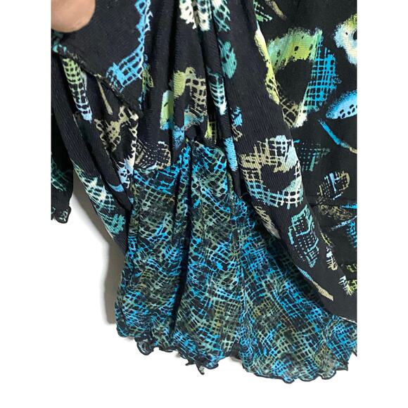 Style & Co Blouse Top Womens S Whimsigoth Dark Forest Fairy Artsy Boho Ruffles - Picture 6 of 8